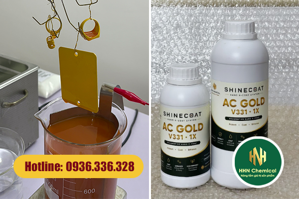 Shinecoat AC 24 Gold màu vàng 24K phủ E-coat trên bề mặt kim loại